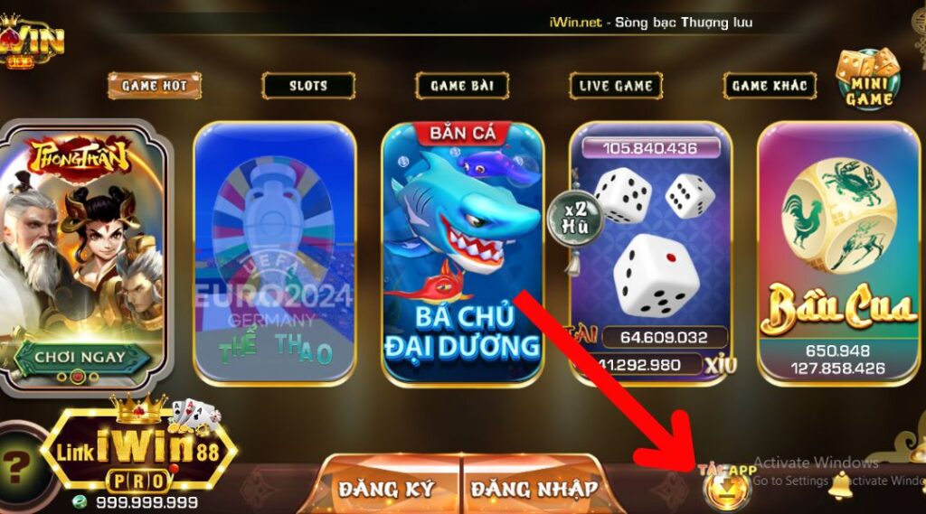 Biểu tượng tải app cổng game tại trang chủ